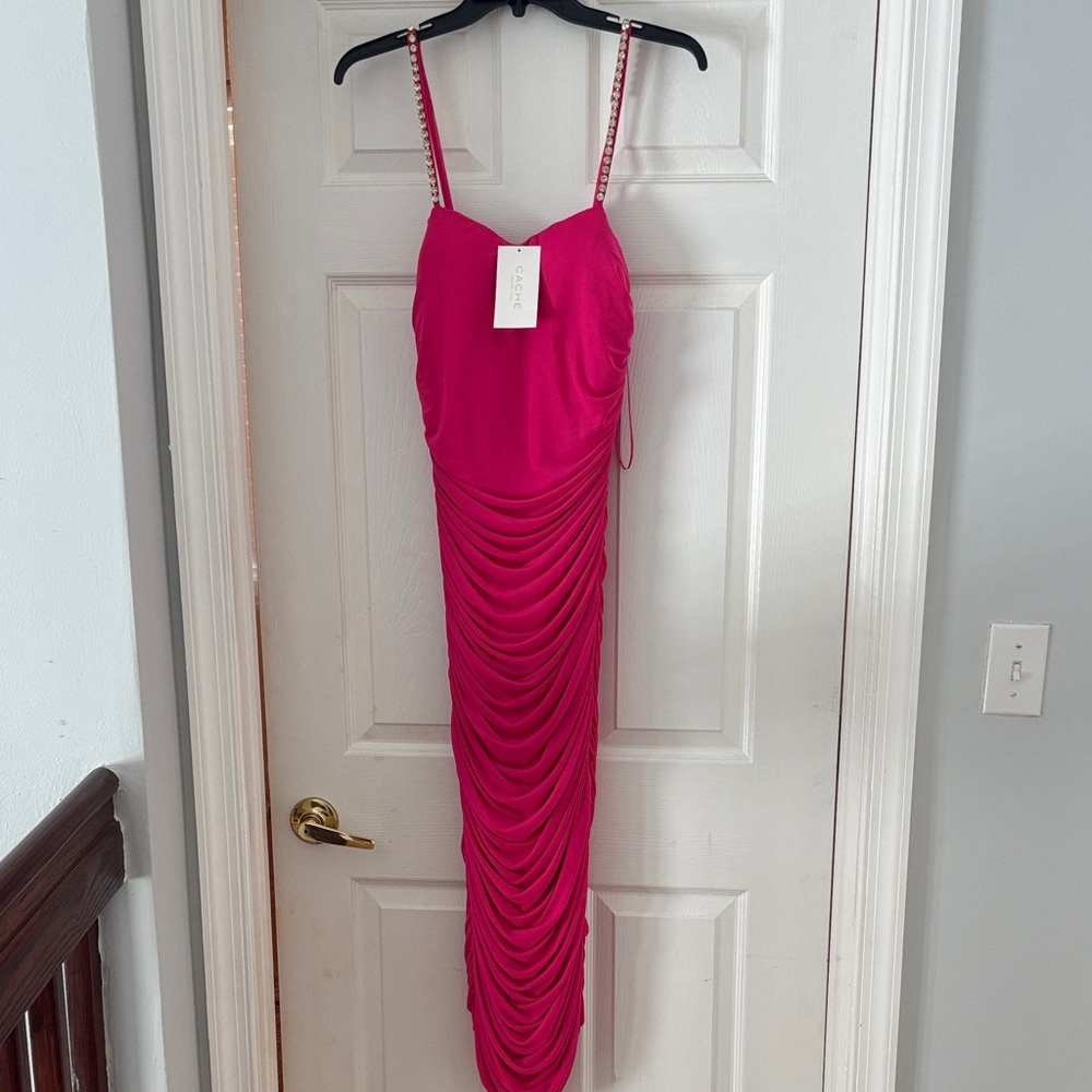 Elegant Pink Ruched Dress